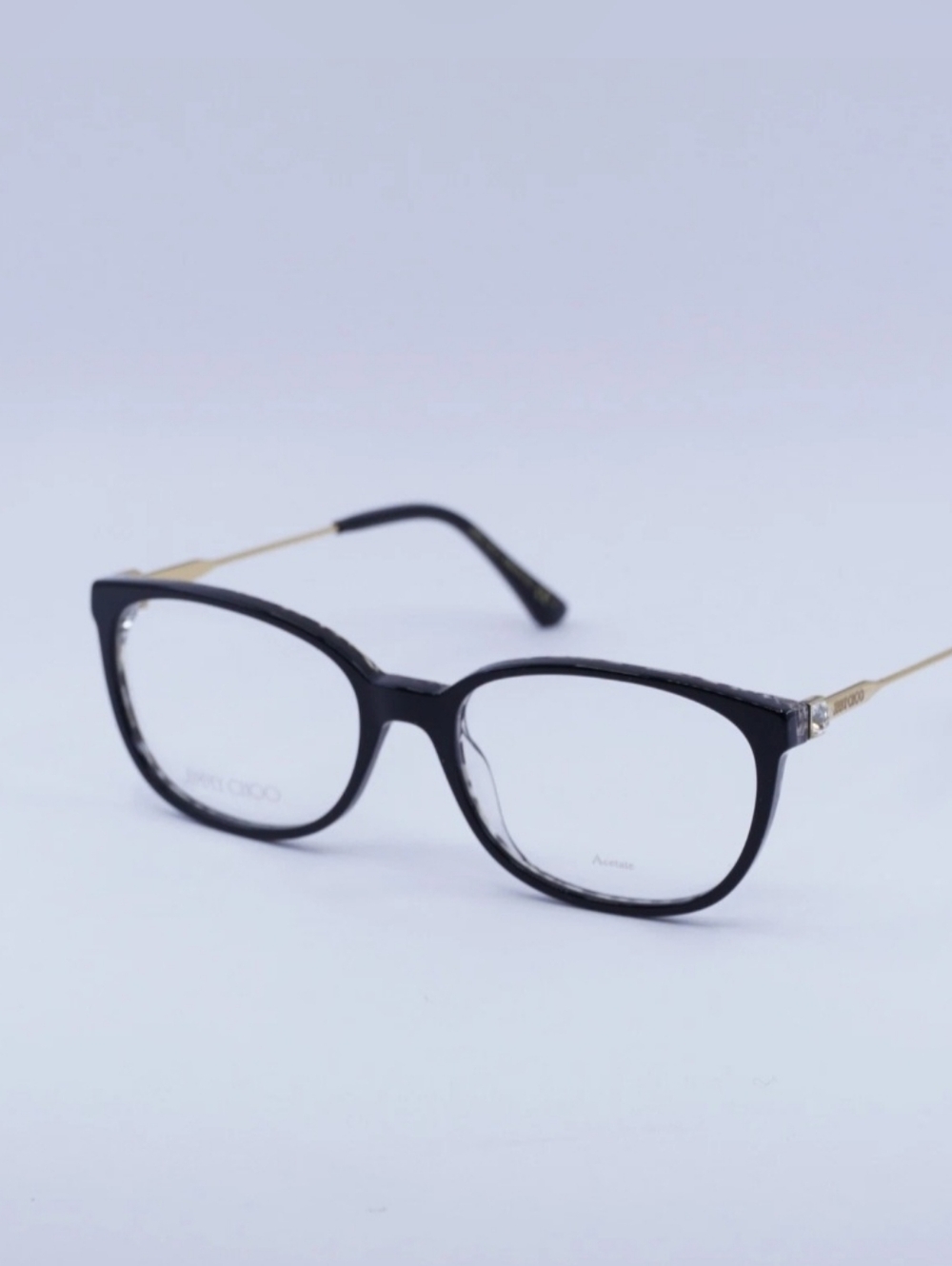 Jimmy Choo JC302 07T3 00 Black/Gold 53mm Glasses Clear Lenses